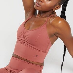 Elevate Longline Sports Bra and Leggings in Rose Brown
